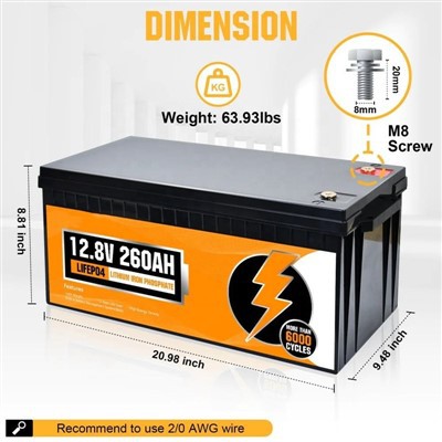 12V 50AH LiFePO4 roj teeb
